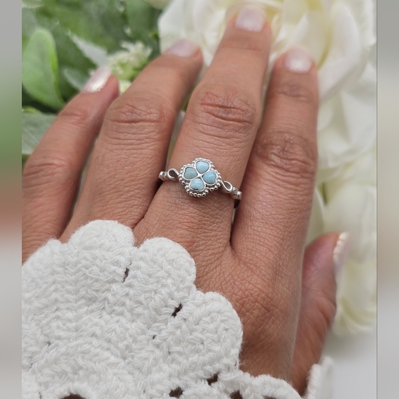 ♥️ 💕WISHING CLOVER STERLING SILVER RING - Picture 4 of 10